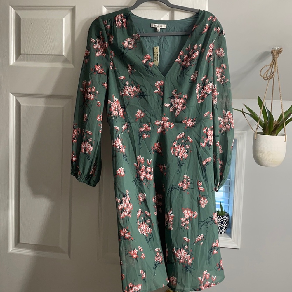NWT Madewell Long Sleeve Floral Dress